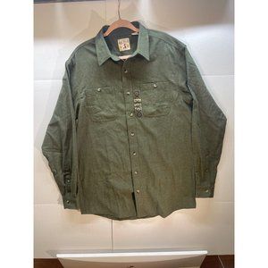 Red Head Brand Co Shirt Men's size Large TALL LT Green Long Sleeve Button Down C